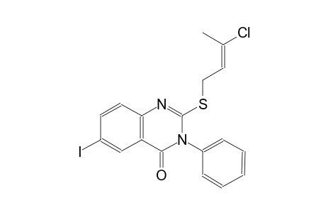 2-{[(2E)-3-chloro-2-butenyl]sulfanyl}-6-iodo-3-phenyl-4(3H)-quinazolinone