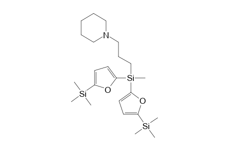 1-{3-[(Methyl)bis(5-trimethylsilylfuran-2-yl)silyl]propyl}piperidine