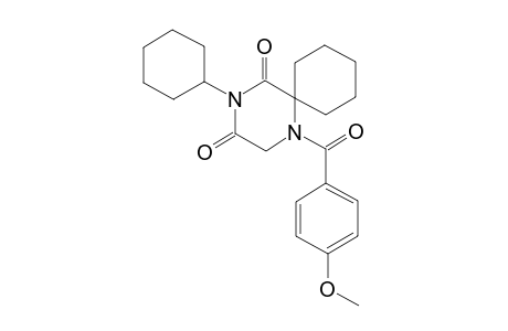4-Cyclohexyl-1-(4-methoxybenzoyl)-1,4-diazaspiro[5.5]undecane-3,5-dione