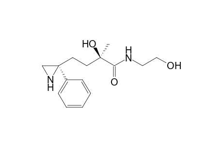 (2R*)-2-Hydroxy-N1-(2-hydroxyethyl)-2-methyl-4-[(2S*)-2-phenylaziranyl]butanamide