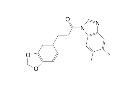 1-[(2E)-3-(1,3-benzodioxol-5-yl)-2-propenoyl]-5,6-dimethyl-1H-benzimidazole