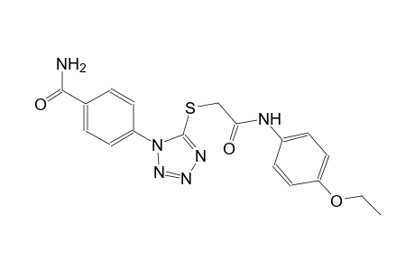 4-(5-{[2-(4-ethoxyanilino)-2-oxoethyl]sulfanyl}-1H-tetraazol-1-yl)benzamide