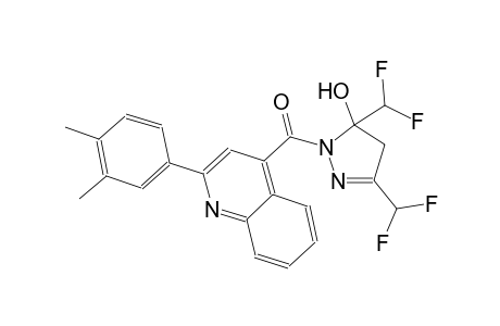 3,5-bis(difluoromethyl)-1-{[2-(3,4-dimethylphenyl)-4-quinolinyl]carbonyl}-4,5-dihydro-1H-pyrazol-5-ol