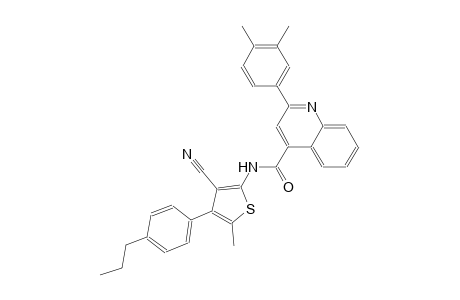 N-[3-cyano-5-methyl-4-(4-propylphenyl)-2-thienyl]-2-(3,4-dimethylphenyl)-4-quinolinecarboxamide
