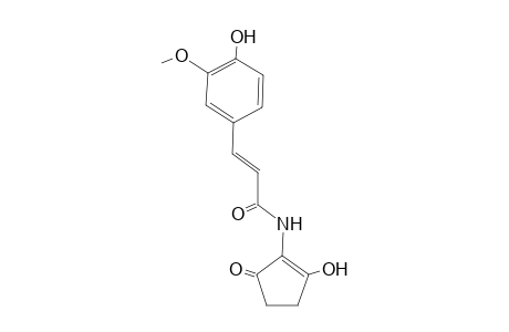 (E)-3-(3-methoxy-4-oxidanyl-phenyl)-N-(2-oxidanyl-5-oxidanylidene-cyclopenten-1-yl)prop-2-enamide