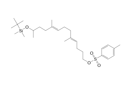 4,8-Tridecadien-1-ol, 12-[[(1,1-dimethylethyl)dimethylsilyl]oxy]-5,9-dimethyl-, 4-methylbenzenesulfonate, (E,E)-(.+-.)-