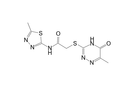 acetamide, 2-[(4,5-dihydro-6-methyl-5-oxo-1,2,4-triazin-3-yl)thio]-N-(5-methyl-1,3,4-thiadiazol-2-yl)-