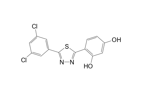 4-[5-(3,5-Dichlorophenyl)-1,3,4-thiadiazol-2-yl]benzene-1,3- diol