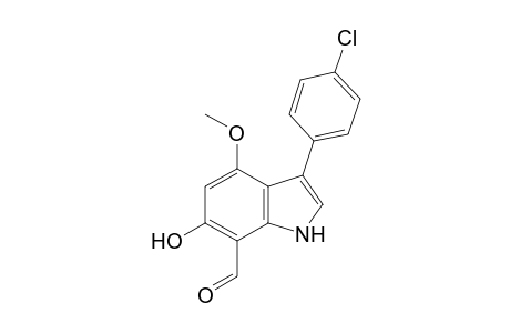 3-(4-Chlorophenyl)-6-hydroxy-4-methoxyindole-7-carbaldehyde