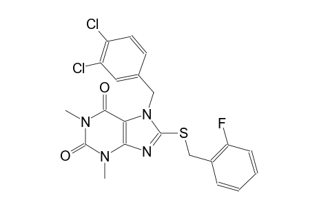 7-(3,4-Dichlorobenzyl)-8-[(2-fluorobenzyl)sulfanyl]-1,3-dimethyl-3,7-dihydro-1H-purine-2,6-dione