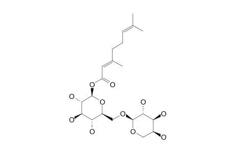 (2E)-3,7-DIMETHYLOCTA-2,6-DIENOATE-6-O-ALPHA-L-ARABINOPYRANOSYL-(1->6)-BETA-D-GLUCOPYRANOSIDE