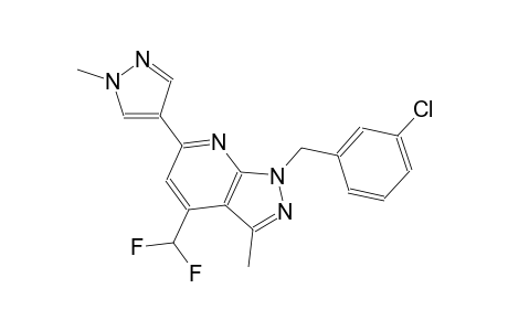 1H-pyrazolo[3,4-b]pyridine, 1-[(3-chlorophenyl)methyl]-4-(difluoromethyl)-3-methyl-6-(1-methyl-1H-pyrazol-4-yl)-