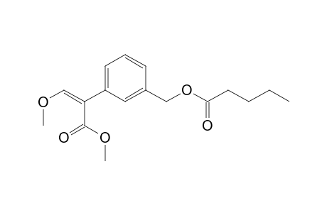 Benzeneacetic acid, alpha-(methoxymethylene)-3-[[(1-oxopentyl)oxy]methyl]-, methyl ester