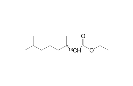 Ethyl (E)-(2-(13)C)-6,7-dihydrogeranate