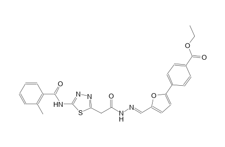ethyl 4-(5-{(E)-[({5-[(2-methylbenzoyl)amino]-1,3,4-thiadiazol-2-yl}acetyl)hydrazono]methyl}-2-furyl)benzoate