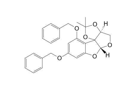 5aH-1,3-Dioxolo[3,4]furo[2,3-b]benzofuran, 3a,4-dihydro-2,2-dimethyl-8,10-bis(phenylmethoxy)-, (3a.alpha.,5a.beta.,10bS*)-(.+-.)-