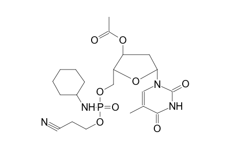 3'-O-ACETYLDEOXYTHYMIDINE-5'-CYANOETHYL(CYCLOHEXYLAMIDO)PHOSPHATE