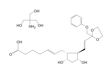 7-{3,5-DIHYDROXY-2-{2-[2-(PHENOXYMETHYL)-1,3-DIOXOLAN-2-YL]VINYL}CYCLOPENTYL}-5-HEPTENOIC ACID, COMPOUND WITH 2-AMINO-2-(HYDROXYMETHYL)-1,3-PROPANEDIOL (1:1)