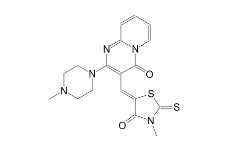 3-[(Z)-(3-methyl-4-oxo-2-thioxo-1,3-thiazolidin-5-ylidene)methyl]-2-(4-methyl-1-piperazinyl)-4H-pyrido[1,2-a]pyrimidin-4-one