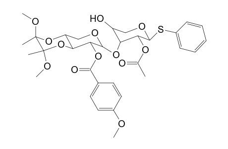 Phenyl 2-O-(4-methoxybenzoyl)-3,4-O,O-(2',3'-dimethoxybutane-2',3'-diyl)-D-xylopyranosyl(1->3)-2-O-acetyl-1S-thio-.alpha.-L-arabinopyranoside