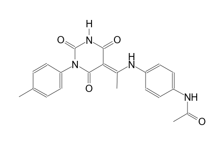 N-(4-{[(1E)-1-(1-(4-methylphenyl)-2,4,6-trioxotetrahydro-5(2H)-pyrimidinylidene)ethyl]amino}phenyl)acetamide