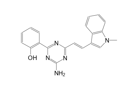 2-{4-amino-6-[(E)-2-(1-methyl-1H-indol-3-yl)ethenyl]-1,3,5-triazin-2-yl}phenol