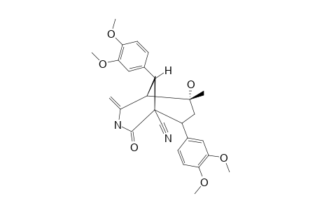 8,9-BIS-(3,4-DIMETHOXYPHENYL)-6-HYDROXY-6-METHYL-4-METHYLENE-2-OXO-3-AZABICYCLO-[3.3.1]-NONANE-1-CARBONITRILE