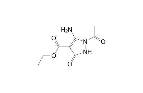1H-Pyrazole-4-carboxylic acid, 1-acetyl-5-amino-2,3-dihydro-3-oxo-, ethyl ester