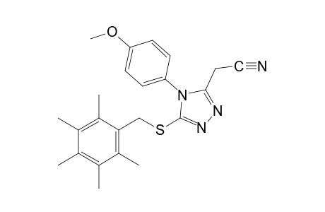 4-(p-methoxyphenyl)-5-[(2,3,4,5,6-pentamethylbenzyl)thio]-4H-1,2,4-triazole-3-acetonitrile