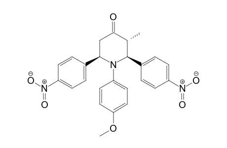 trans, cis-1-(4-methoxyphenyl)-3-methyl-2,6-bis(4-nitrophenyl)piperidin-4-one