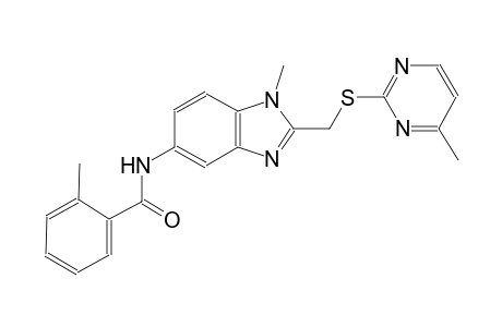 benzamide, 2-methyl-N-[1-methyl-2-[[(4-methyl-2-pyrimidinyl)thio]methyl]-1H-benzimidazol-5-yl]-