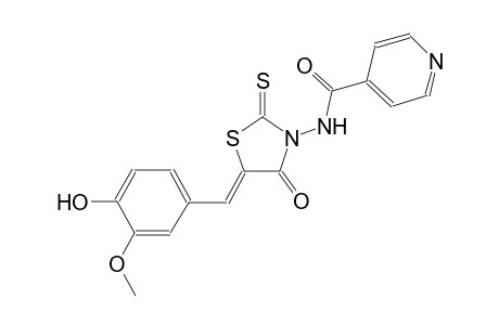 N-[(5Z)-5-(4-hydroxy-3-methoxybenzylidene)-4-oxo-2-thioxo-1,3-thiazolidin-3-yl]isonicotinamide