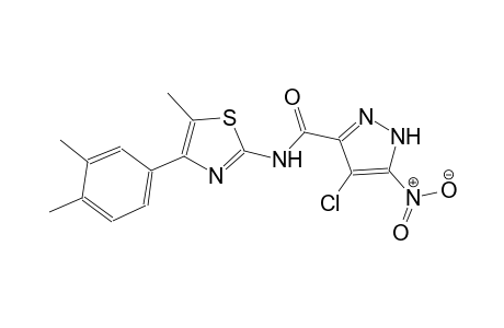 4-chloro-N-[4-(3,4-dimethylphenyl)-5-methyl-1,3-thiazol-2-yl]-5-nitro-1H-pyrazole-3-carboxamide