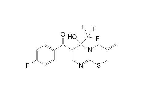(1-Allyl-6-hydroxy-2-(methylthio)-6-(trifluoromethyl)-1,6-dihydropyrimidin-5-yl) (4-fluorophenyl)methanone