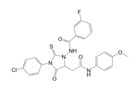 N-{3-(4-chlorophenyl)-5-[2-(4-methoxyanilino)-2-oxoethyl]-4-oxo-2-thioxo-1-imidazolidinyl}-3-fluorobenzamide