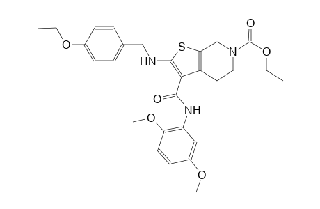 thieno[2,3-c]pyridine-6(5H)-carboxylic acid, 3-[[(2,5-dimethoxyphenyl)amino]carbonyl]-2-[[(4-ethoxyphenyl)methyl]amino]-4,7-dihydro-, ethyl ester
