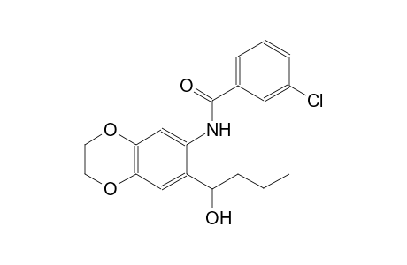 benzamide, 3-chloro-N-[2,3-dihydro-7-(1-hydroxybutyl)-1,4-benzodioxin-6-yl]-