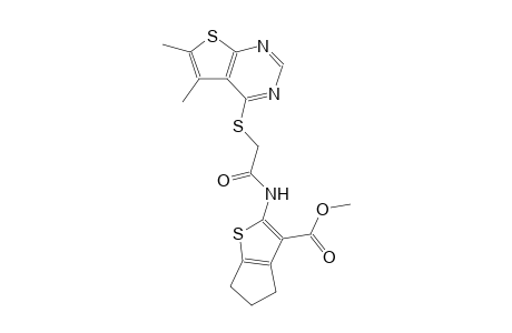 4H-cyclopenta[b]thiophene-3-carboxylic acid, 2-[[[(5,6-dimethylthieno[2,3-d]pyrimidin-4-yl)thio]acetyl]amino]-5,6-dihydro-, methyl ester