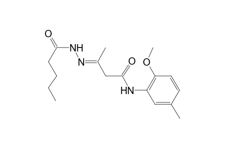 (3E)-N-(2-Methoxy-5-methylphenyl)-3-(pentanoylhydrazono)butanamide