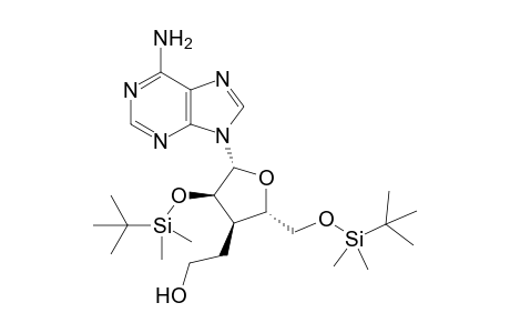 2',5'-di[O-t-Butyldimethylsilyl]-3'-deoxy-3'-[2"-hydroxyethyl]-Adenosine