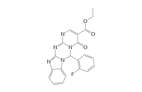 ETHYL-6-(2-FLUOROPHENYL)-4-OXO-4,6-DIHYDRO-1(12)(13)H-PYRIMIDO-[2',1':4,5]-[1,3,5]-TRIAZINO-[1,2-A]-BENZIMIDAZOLE-3-CARBOXYLATE