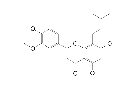 EXIGUAFLAVANONE-K;8-GAMMA,GAMMA-DIMETHYLALLYL-5,7,4'-TRIHYDROXY-3'-METHOXYFLAVANONE