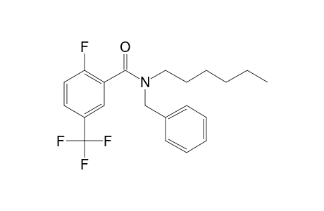 Benzamide, 2-fluoro-5-trifluoromethyl-N-benzyl-N-hexyl-