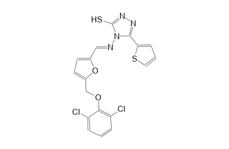 4-[((E)-{5-[(2,6-dichlorophenoxy)methyl]-2-furyl}methylidene)amino]-5-(2-thienyl)-4H-1,2,4-triazole-3-thiol
