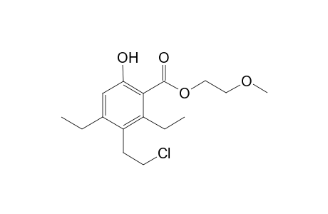 2-Methoxyethyl 4-(2-chloroethyl)-1-hydroxy-3,5-diethyl-2-benzoate