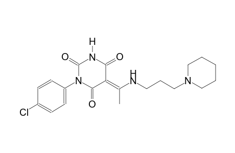 (5E)-1-(4-chlorophenyl)-5-(1-{[3-(1-piperidinyl)propyl]amino}ethylidene)-2,4,6(1H,3H,5H)-pyrimidinetrione