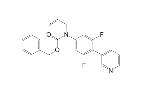 (phenylmethyl) N-[3,5-bis(fluoranyl)-4-pyridin-3-yl-phenyl]-N-prop-2-enyl-carbamate