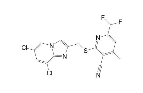2-{[(6,8-dichloroimidazo[1,2-a]pyridin-2-yl)methyl]sulfanyl}-6-(difluoromethyl)-4-methylnicotinonitrile