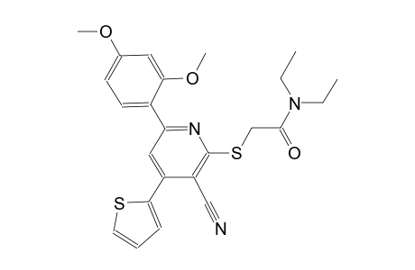 2-{[3-cyano-6-(2,4-dimethoxyphenyl)-4-(2-thienyl)-2-pyridinyl]sulfanyl}-N,N-diethylacetamide