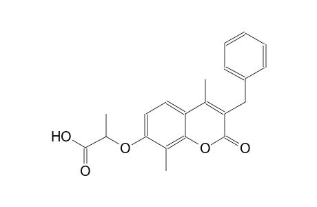2-[(3-benzyl-4,8-dimethyl-2-oxo-2H-chromen-7-yl)oxy]propanoic acid